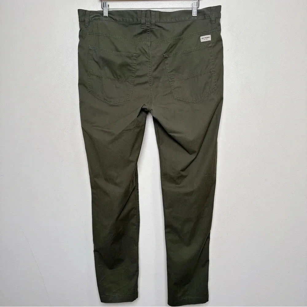 Ben Sherman Mens 38/34 Chino Dark Olive Slim Trouser
